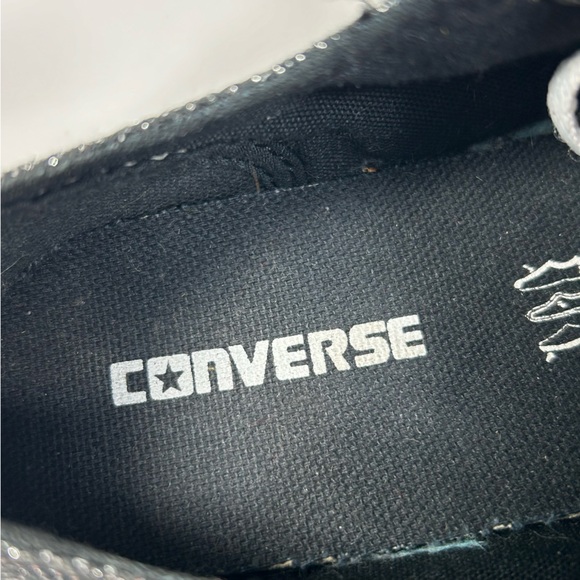 Converse All-Star Metallic/Glitter Silver Sneakers Shoes; Youth/ Junior Size 1 - Picture 14 of 16